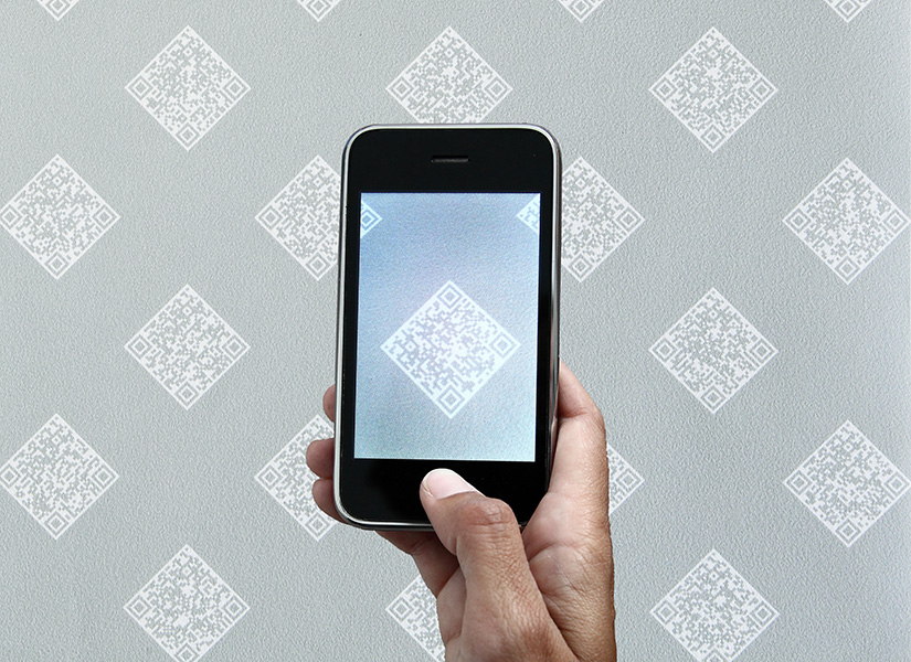 QRcode patterned wallpaper Papier peint, Papier peint